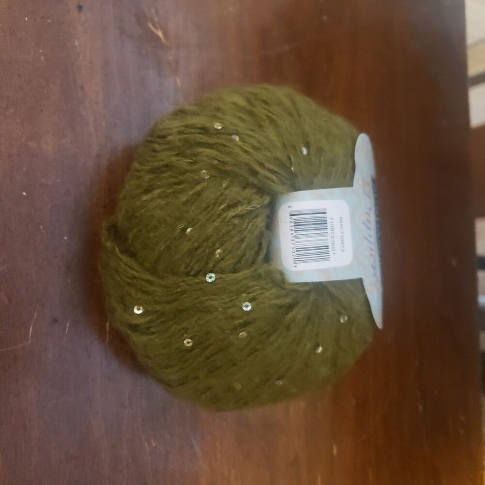 NEW Sundance Dapper mohair blend sequin1 sk @ 83yds-new olive green colored